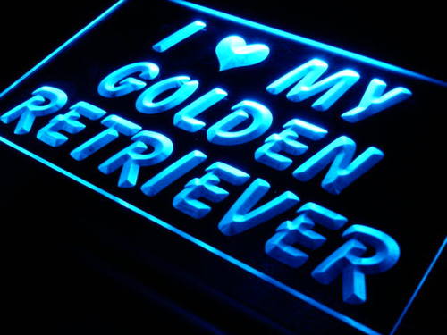 I Love My Golden Retriever Dog Neon Light Sign